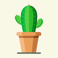 Cactus plant in pot vector illustration