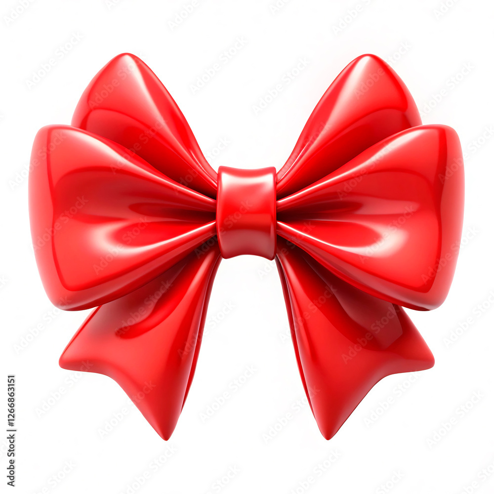 Wall mural red bow isolated