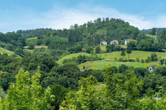 Tolosa Gipuzkoa Basque country Spain   city view with the Oria river.