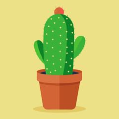 Cactus plant in pot vector illustration