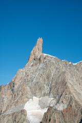 Courtmayeur Italy Tha Alps from the Skyway Monte Bianco is much more than a cableway to reach 3,466 meters.  .  Way to Punta Helbronner l in Aosta Valley region of Italy.