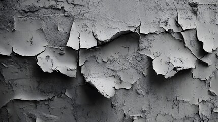 Obraz premium Detailed Textured Gray Wall with Peeling Paint in Various Layers