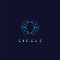 eye circle vector logo, colorful circle eye shape logo design template