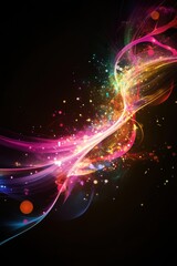 Obraz premium Abstract Colorful Light Waves and Sparkle