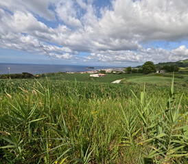 Landscapes of Sao Miguel island in Azores archipelago Portugal