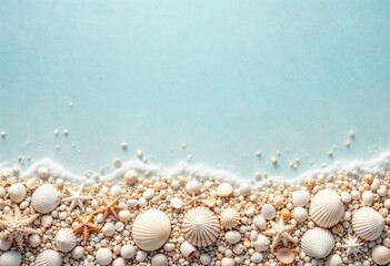 marine composition with shells and copyspace