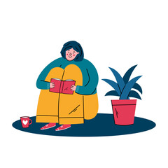 Cozy Woman Reading a Book at Home