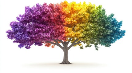 Rainbow Tree: A vibrant depiction of nature's diversity and the spectrum of life