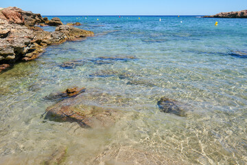 Coast in La Ampolla de mar in Tarragona province Catalonia Spain