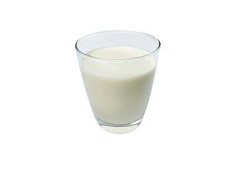Glass of milk isolated on white background with clipping path.
