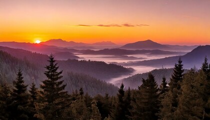 Fototapeta premium sunrise in the mountains