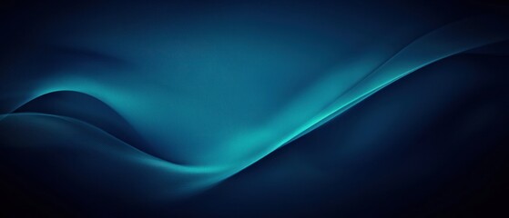 Obraz premium Teal abstract waves on dark background