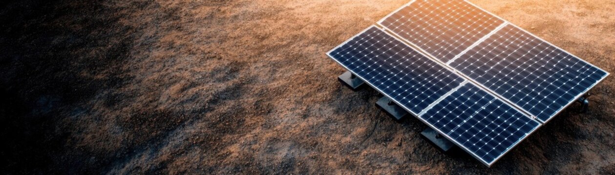 Set up a solar panel supply base from above