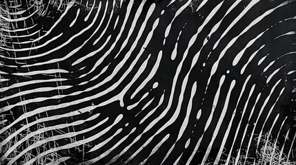 Abstract Black and White Wave Art