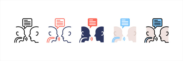Speech Therapy Multistyle Icon Set