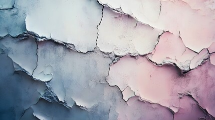 Abstract Wall Texture with Cracked Paint in Soft Pastel Colors