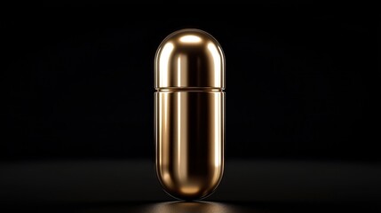 Fototapeta premium Gold Capsule on Dark Background