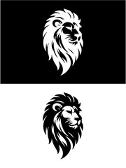 Fierce Lion Silhouette Logo Design – Bold, Regal, and Commanding