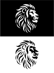 Fierce Lion Silhouette Logo Design – Bold, Regal, and Commanding