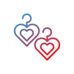 Gradient Heart Hanger Duo for Valentine's Style