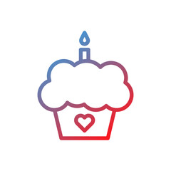 Cupcake with Heart - Birthday Celebration Icon