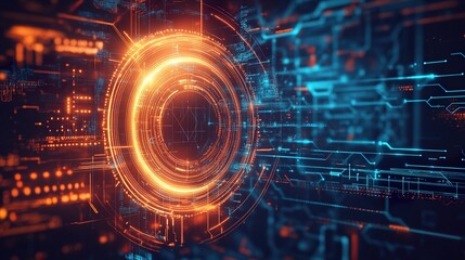 Futuristic Glowing Circle Lines