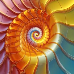 Obraz premium Render a vibrant high-definition image of the golden ratio spiral