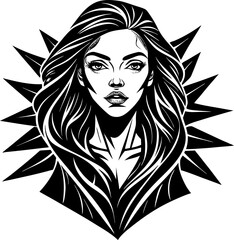 female abstract beground illustration vector silhouette line art