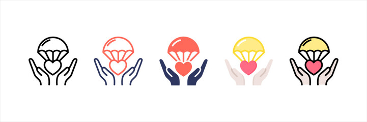 Humanitarian Aid Multistyle Icon Set