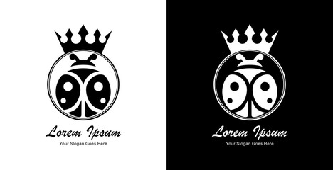 logo design in the form of a ladybug wearing a crown