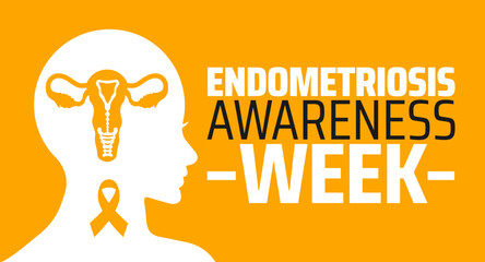 Endometriosis awareness week background banner or poster design template. observed every year in March. Holiday concept. Use to any Template, card, poster, placard, template.