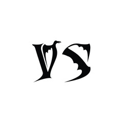 VS monogram logo design letter text name symbol monochrome logotype alphabet character simple logo