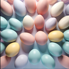 colorful easter eggs with different ornaments on surface. painted eggs in lines or dots spread on surface,or in a row.generative ai image