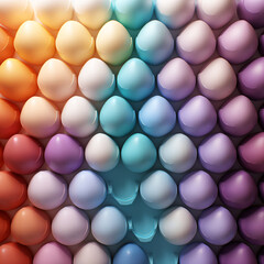 colorful easter eggs with different ornaments on surface. painted eggs in lines or dots spread on surface,or in a row.generative ai image