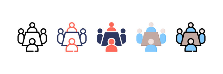 Meeting Multistyle Icon Set