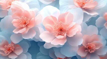 Stunning display of pink and blue flowers creating a delicate floral arrangement for a spring event. Generative AI
