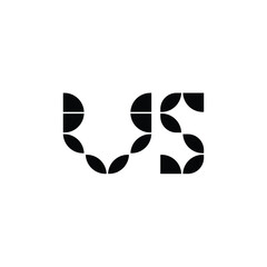 Naklejka premium VS monogram logo design letter text name symbol monochrome logotype alphabet character simple logo