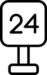 24 hours available service line vector