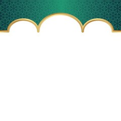 Fototapeta premium Modern Golden Islamic Border Decoration