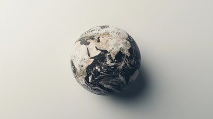 Earth globe, 3D rendering, world map, neutral background, educational material, presentation aid, study resource