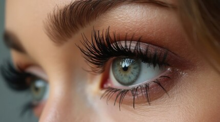 Obraz premium Close-up of Model's Eye with Subtle Shimmer