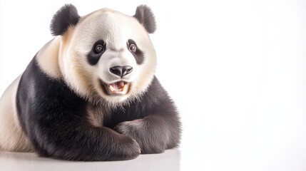 Fototapeta premium Pointillist Giant Panda Portrait on White Background