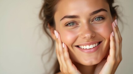 Close-up of Model with Glowing Skin