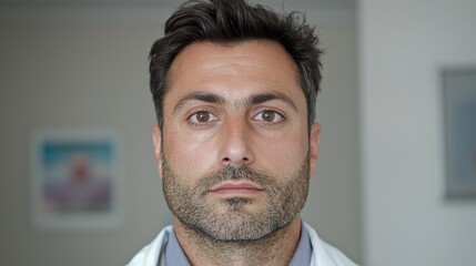 Obraz premium Serious male doctor portrait, professional, neutral expression