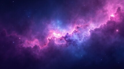 Obraz premium Vibrant Purple and Blue Nebula Galaxy Scene