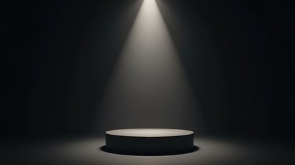 Dramatic Spotlight on Pedestal in Dark Studio