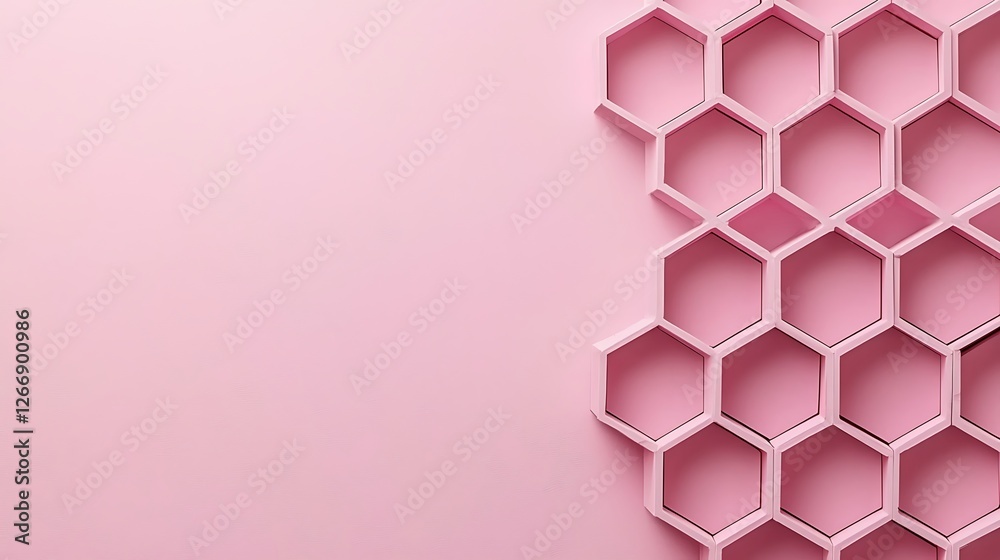 Aufkleber pink honeycomb pattern backdrop, copy space, design element