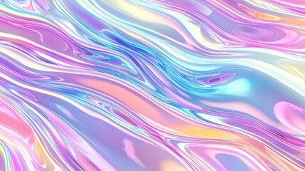 Obraz premium Abstract liquid swirls, iridescent, pastel colors, digital art background