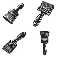 High-Quality Vector Silhouette of a Basting Brush on White Background