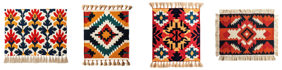 Vibrant traditional handmade tribal patterned rugs and carpets with colorful geometric and abstract...